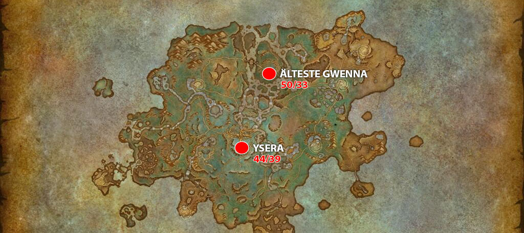 Map Koordinaten Älteste Gwenna und Ysera