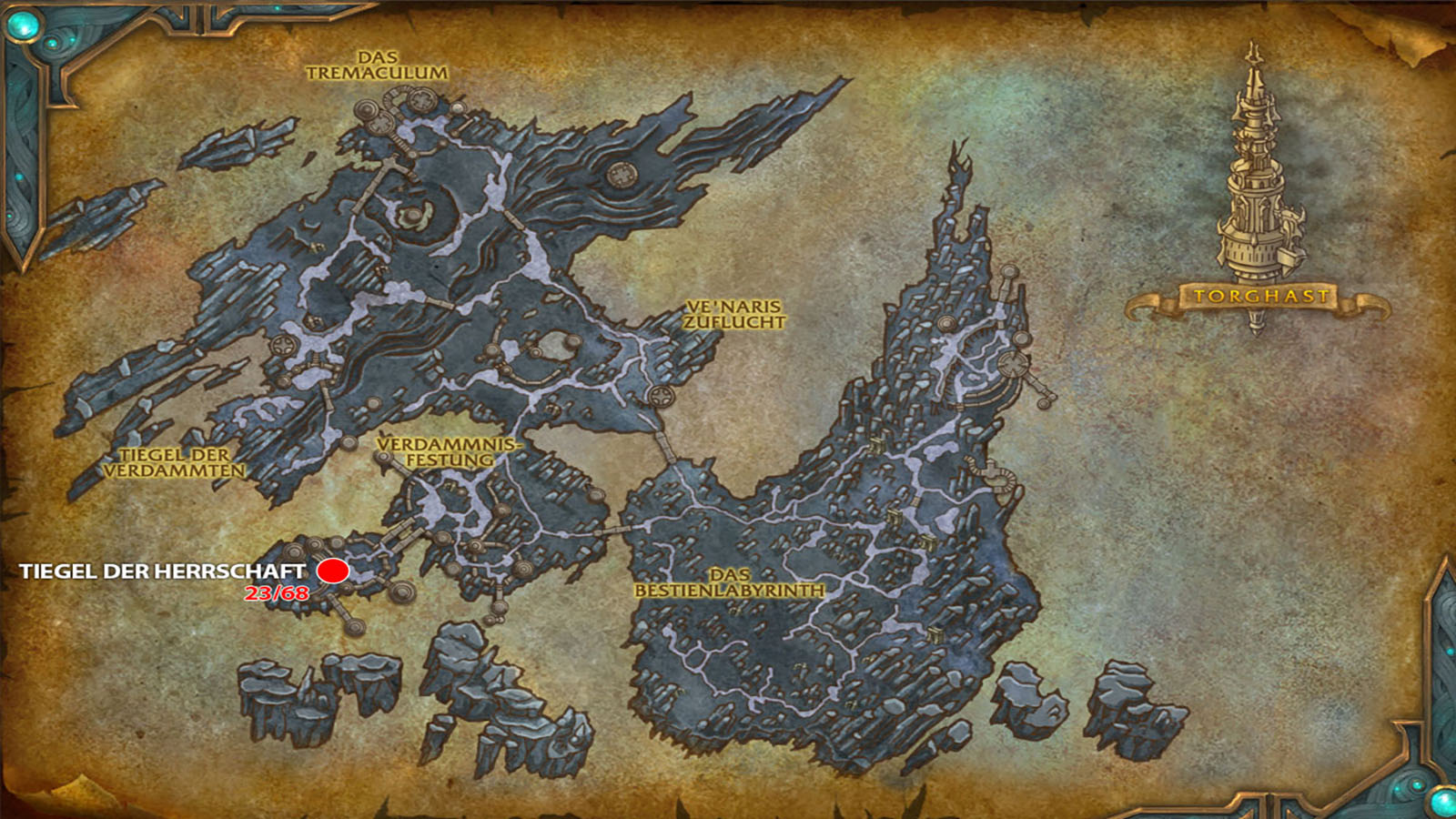 Map Koordinaten Tiegel der Herrschaft