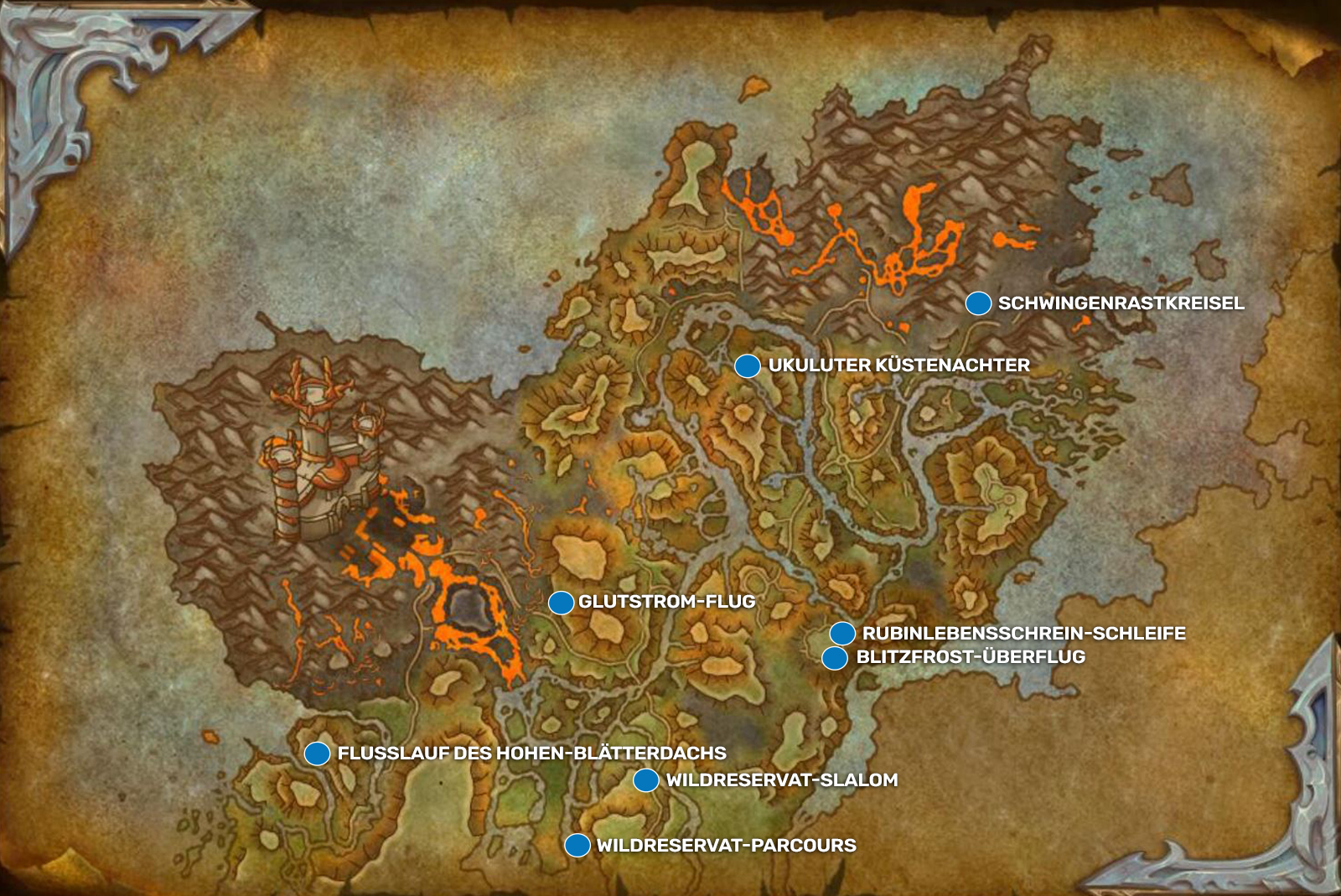 Karte der Drachenrennen: Küste des Erwachens