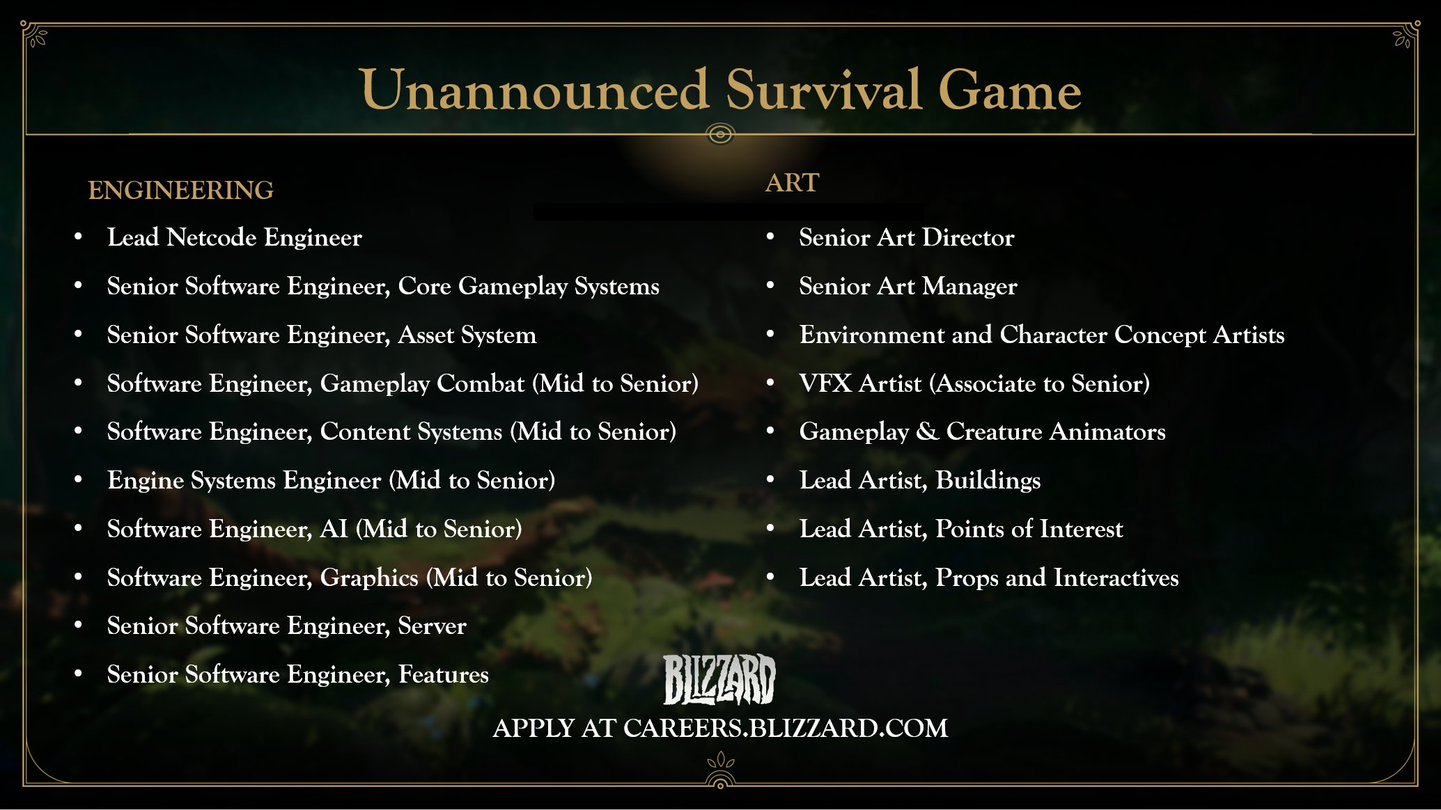Stellenausschreibung zum Survival-Game im Oktober 2022