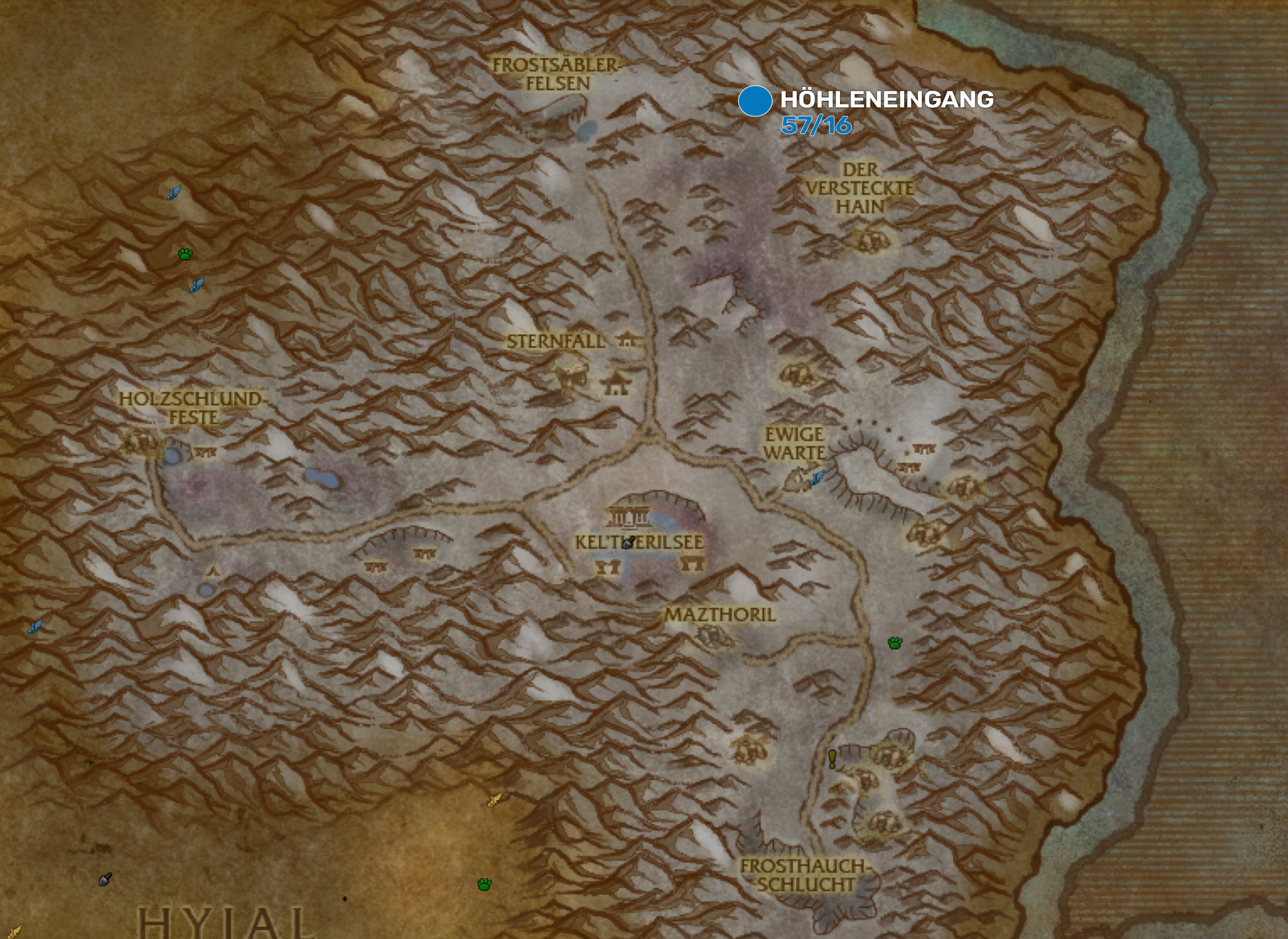 Position des Höhleneingangs
