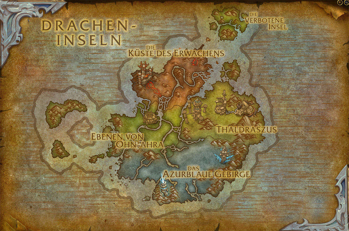 Die karte der Dracheninseln